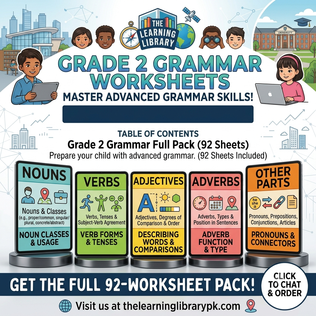 Grade 2 Grammar Worksheets | Printed Workbook Pack