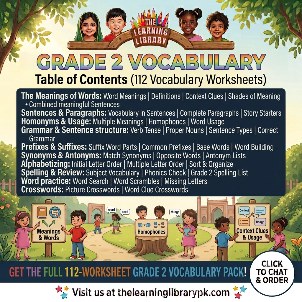 Grade 2 Vocabulary Worksheets | Printed Workbook