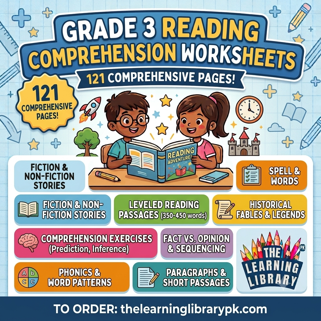 Grade 3 Reading Comprehension Worksheets Booklet | 121 Pages